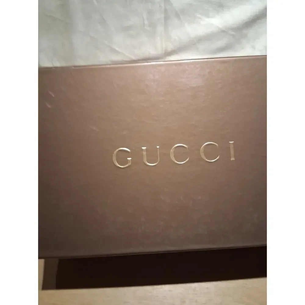NIB GUCCI BLACK LEATHER AND CANVAS LOGO FLATS BUCKLE SANDALS 8.5 194364